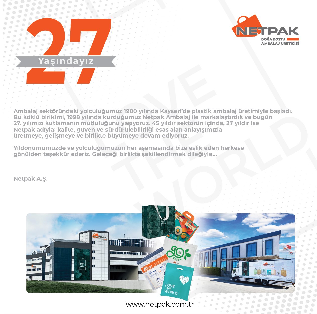 Netpak ambalaj 27 yaşında
