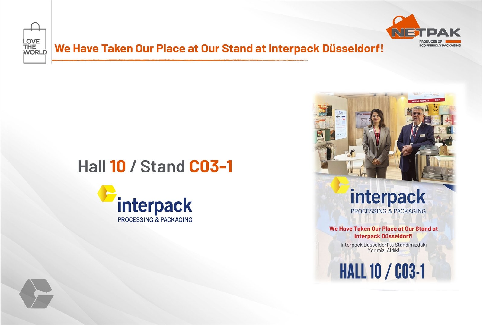 We Have Taken Our Place at Our Stand at Interpack Düsseldorf!