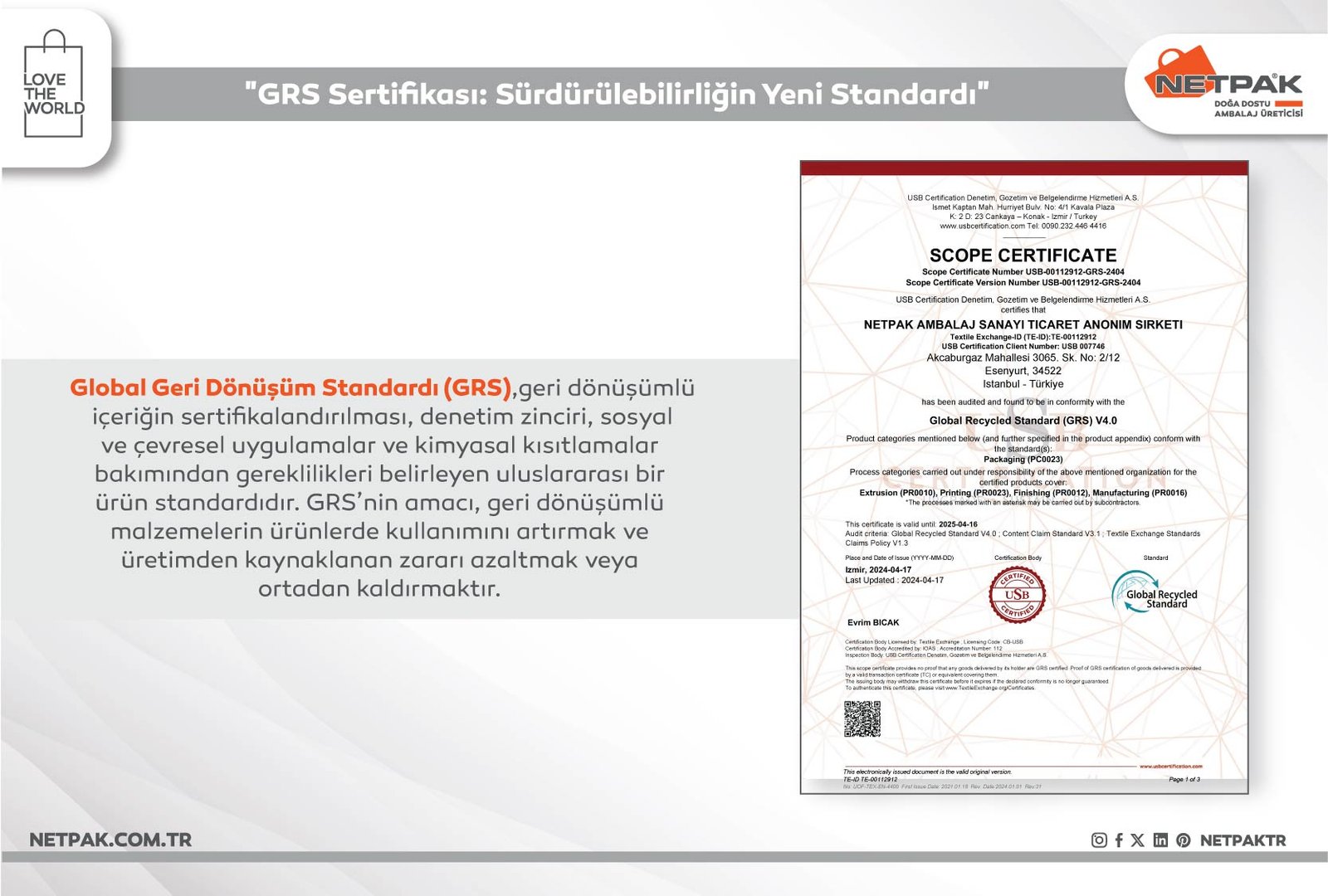 GRS Sertifikası: Sürdürülebilirliğin Yeni Standardı