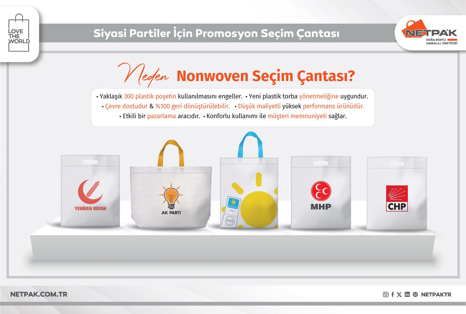 Siyasi Partiler İçin Promosyon Seçim Çantası